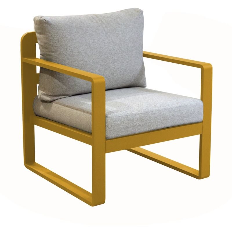 Proloisirs - Fauteuil sofa - mojito ii - Aluminium époxy - Miel/Gris