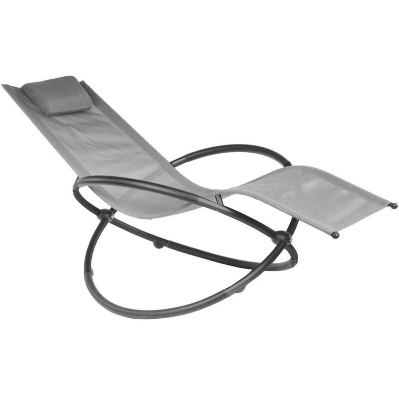 Lit de soleil de jardin pliant Cercle en acier - Toile tendue en tpep - anthracite/perle - Proloisirs