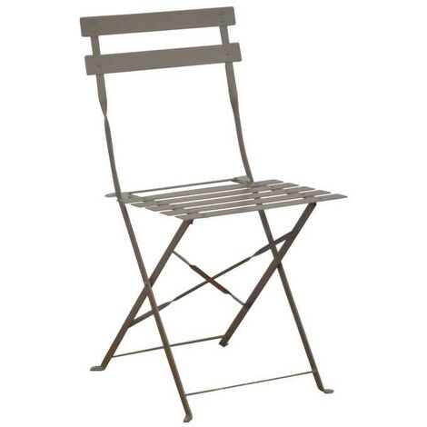 PROLOISIRS Lot de 4 chaises pliantes Cuba - Lattes en acier - Mastic