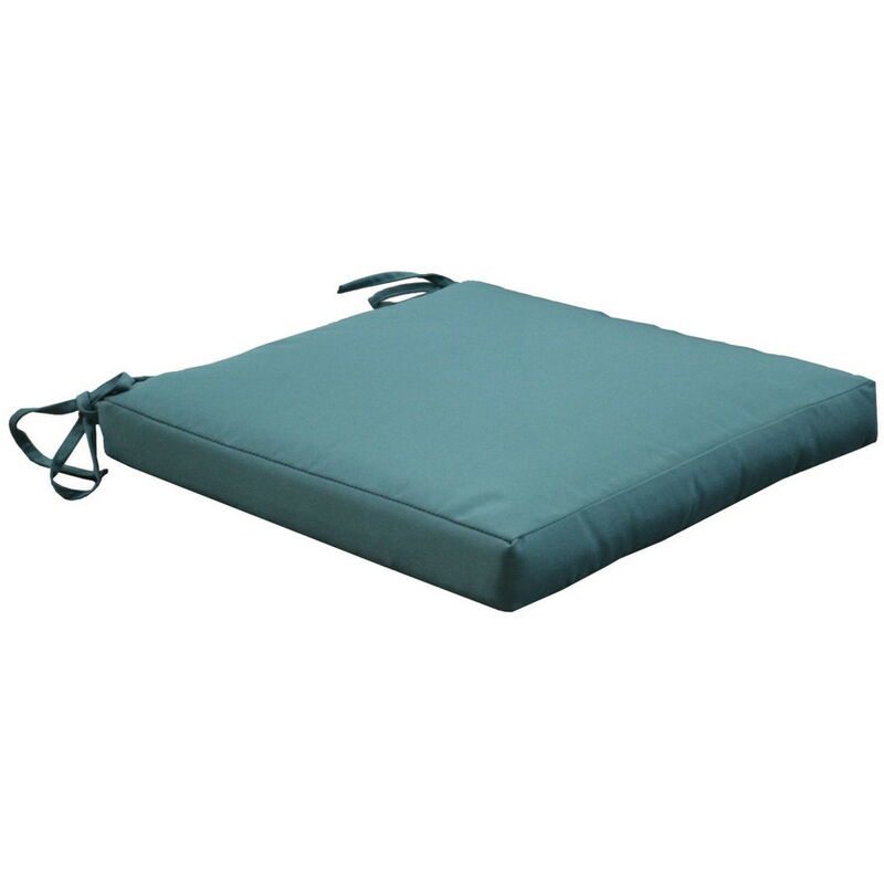 Lot de 4 Coussins Galette bleu avec ouate pour assise - déhoussables - Proloisirs