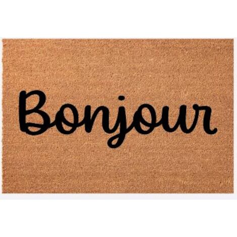 PROLOISIRS Paillasson 60x40 Fibre Naturelle - Bonjour