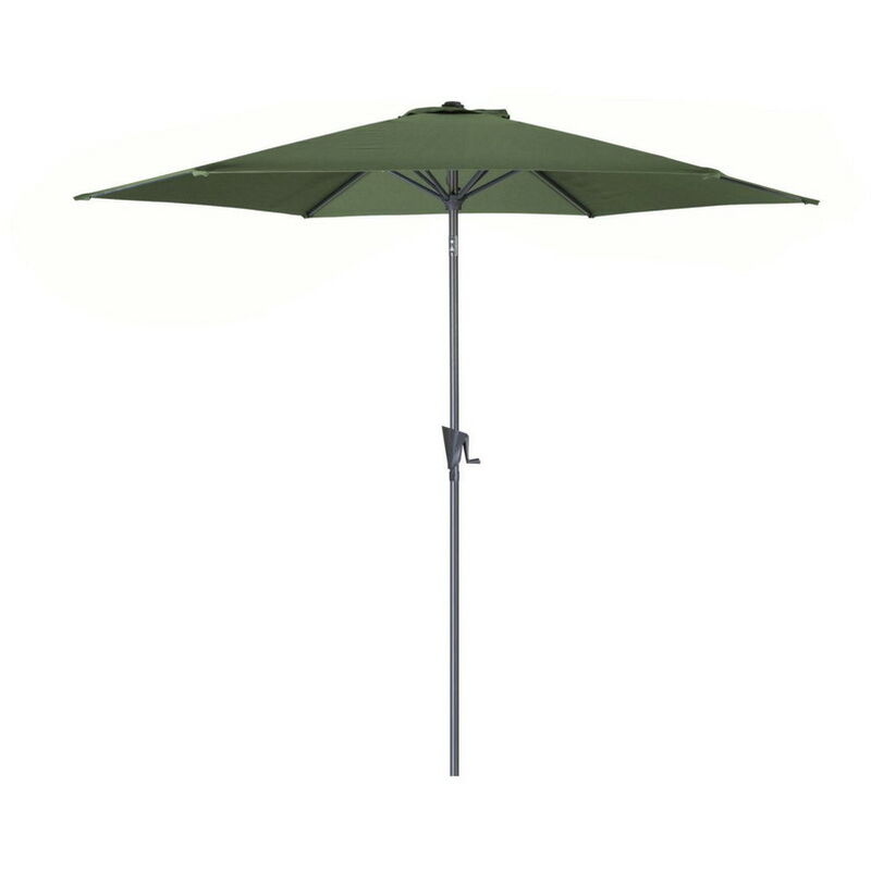 Parasol de jardin droit inclinable Manivelle ø 300 cm en Aluminium et acier - kaki - Proloisirs