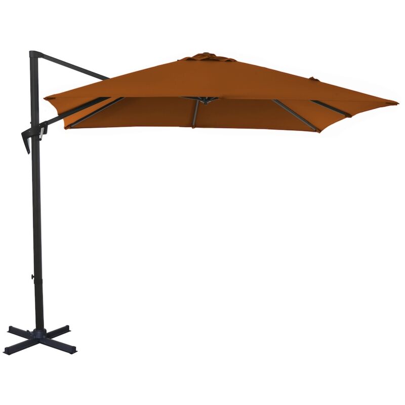 PROLOISIRS Parasol déporté Roma - Aluminium époxy - Acier - Ø250x250 - Sienne
