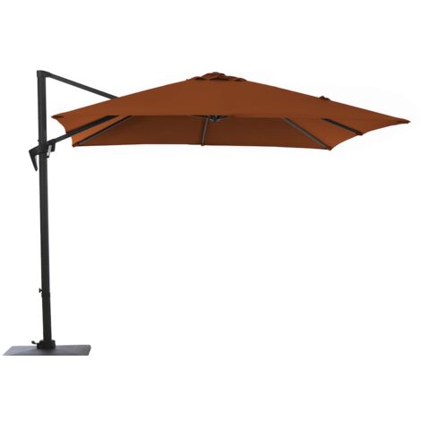 PROLOISIRS Parasol déporté - Roma - Aluminium époxy - Acier - Ø300x400 - Sienne