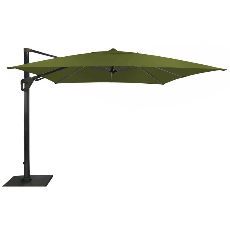 PROLOISIRS Parasol déporté Elios Sunbrella 3 x 3 m en Alu - green - inclinable et orientable