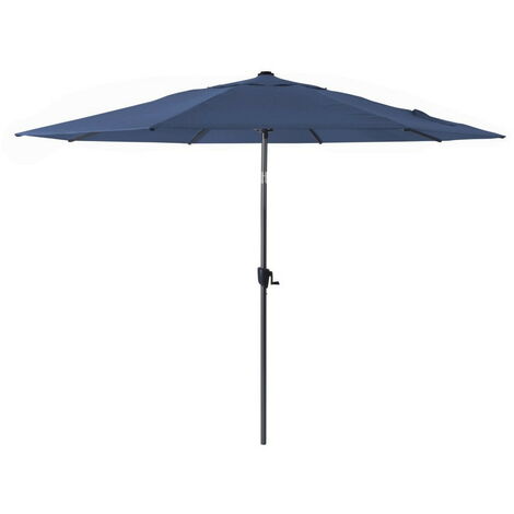 Grand parasol aluminium 3.5 m Roseau Gris et taupe
