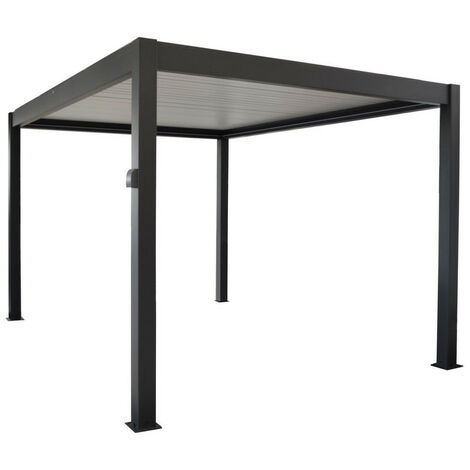 PROLOISIRS Pergola autoportée Bioclimatique Autonome Zéphir 3 x 4 m Solaire en Aluminium - grey