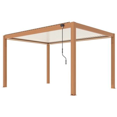 PROLOISIRS Pergola Bioclimatique Mira 3x4 - Aluminium - Heat et Crème - Solaire