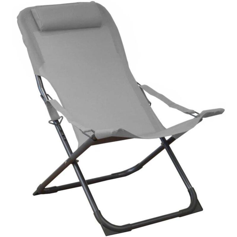 Proloisirs - Chaise relax en acier et toile Easy