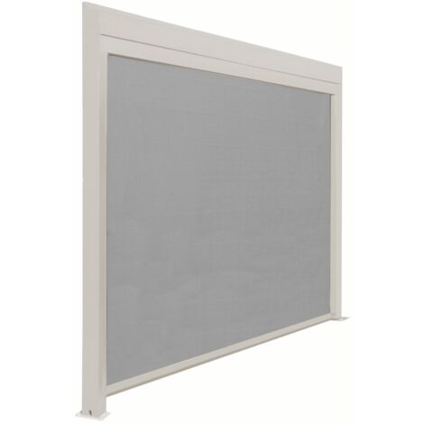 PROLOISIRS Rideau Latéral 4m pour Pergola Autoportée Mira - Aluminium et TPEP - Crème et Perle
