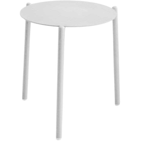 PROLOISIRS Table basse de jardin ronde Ambiance coffee en aluminium - blanc