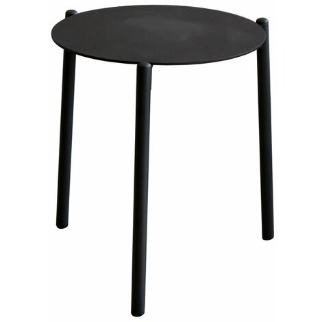 PROLOISIRS Table basse de jardin ronde Ambiance coffee en aluminium - graphite