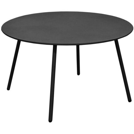 Table basse de jardin ronde en acier cataphorèse – Graphite Ø 70 cm – Traitement anticorrosion – Montage facile – Proloisirs