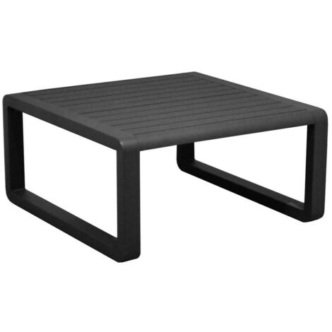 PROLOISIRS Table basse de jardin Tonio graphite - Aluminium - 80 x 80 cm - Plateau à latte