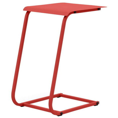 PROLOISIRS Table basse de jardin Violette II en acier 35 x 52 x 48 cm - rouge