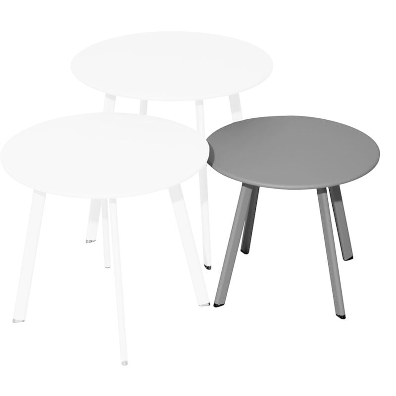 Proloisirs - Table basse - massaï - Acier époxy - Ø40 cm - Gris