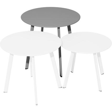 PROLOISIRS Table basse - MASSAÏ - Acier époxy - Ø50 cm - Gris