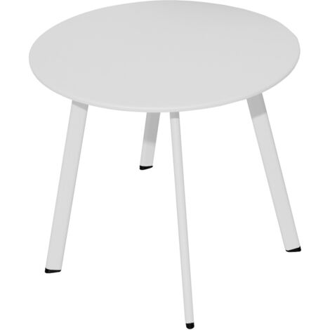 PROLOISIRS Table basse - MASSAÏ - Acier époxy - Ø60 cm - Blanc