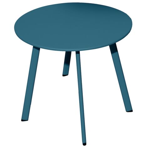 PROLOISIRS Table basse - MASSAÏ - Acier époxy - Ø60 cm - Bleu
