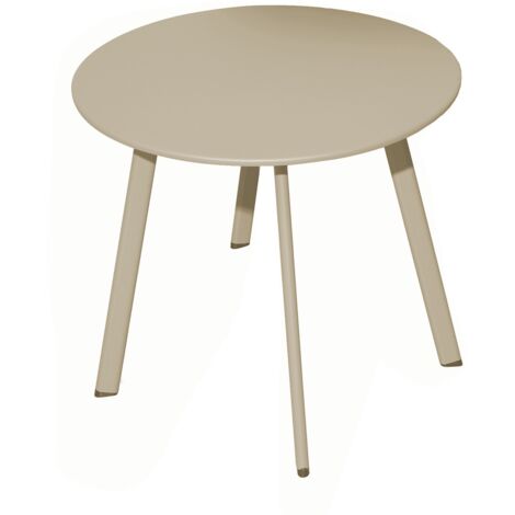 PROLOISIRS Table basse - MASSAÏ - Acier époxy - Ø60 cm - Crème