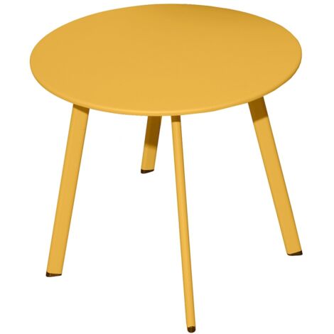 PROLOISIRS Table basse - MASSAÏ - Acier époxy - Ø60 cm - Miel