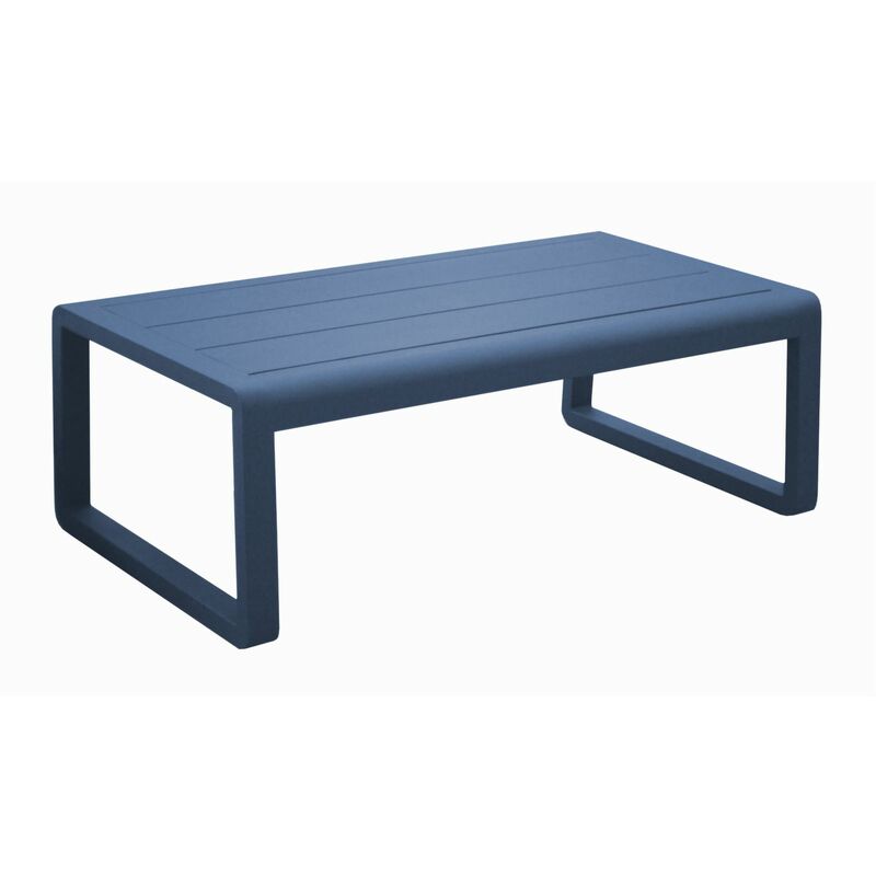 Table basse rectangulaire Antonino en aluminium - bleu - 130 x 67 cm - Proloisirs