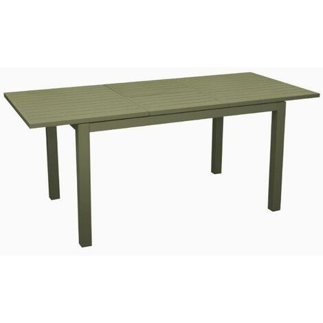 PROLOISIRS Table de jardin extensible Genes en aluminium/lattes - 110/170 x 70 cm - amande