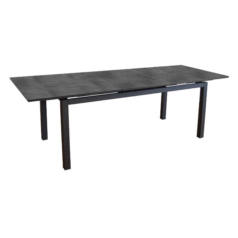 Proloisirs - Table de jardin Hivaoa en aluminium/HPL - 180/240 x 90 cm - lames 8 mm - graphite