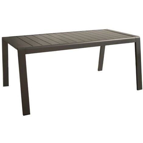 PROLOISIRS Table de jardin Le Marseille II en aluminium/lattes - 160 x 68 cm - graphite