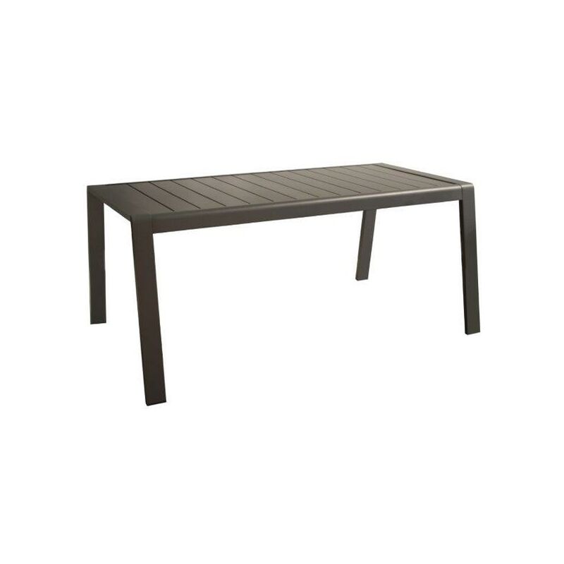 Proloisirs - Table de jardin Le Marseille ii en aluminium/lattes - 160 x 68 cm - graphite
