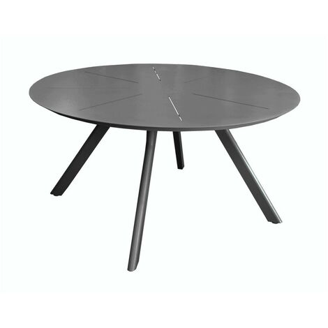 PROLOISIRS Table de jardin ronde Seven en aluminium - graphite 150 cm