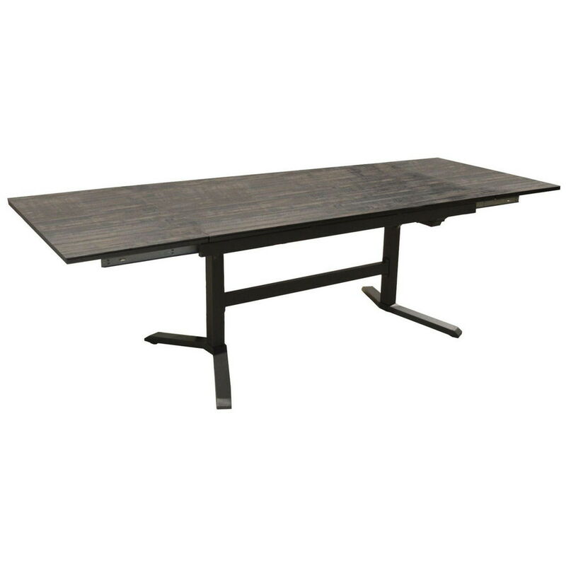 Table de jardin Sotta en Alu 150/200/250 x 78 cm - plateau Fundermax - graphite/Mocca - Proloisirs