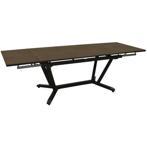PROLOISIRS Table de jardin Vita en Aluminium 180/230/280 x100 cm - plateau Kedra - graphite/oxyde
