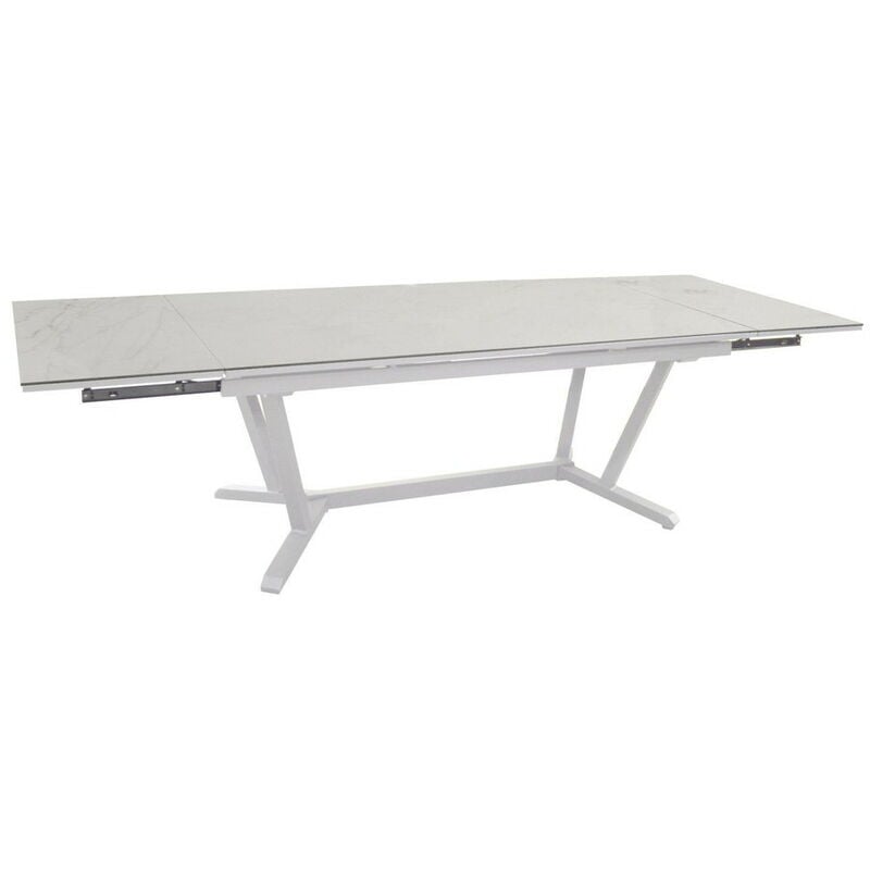 Table de jardin Vita en Aluminium 180/230/280 x100 cm - plateau Kedra - blanc/dual - Proloisirs