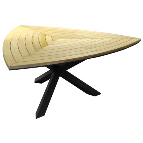 PROLOISIRS Table fixe - FERRONE - Aluminium graphite - Teck FSC 100% - 170 cm
