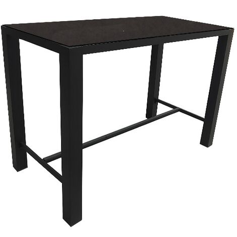 PROLOISIRS Table haute extensible Stoneo en aluminium/céramique - 140 x 74 cm - graphite/anthracite