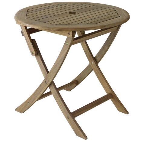 PROLOISIRS Table pliante - SOPHIE - Acacia FSC 100% - Ø80 cm