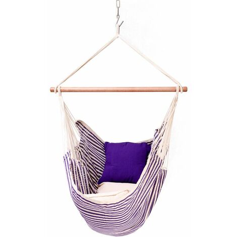 PROLOISIRS Toile de hamac chaise suspendue avec bois d'écartement - marin