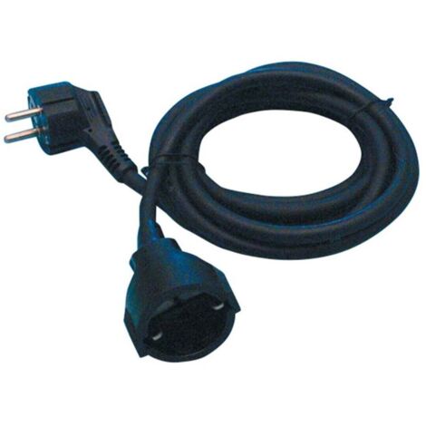 Prolongación eléctrica de goma negra 3x1,5 mm – 8 m con toma de tierra (3800W)