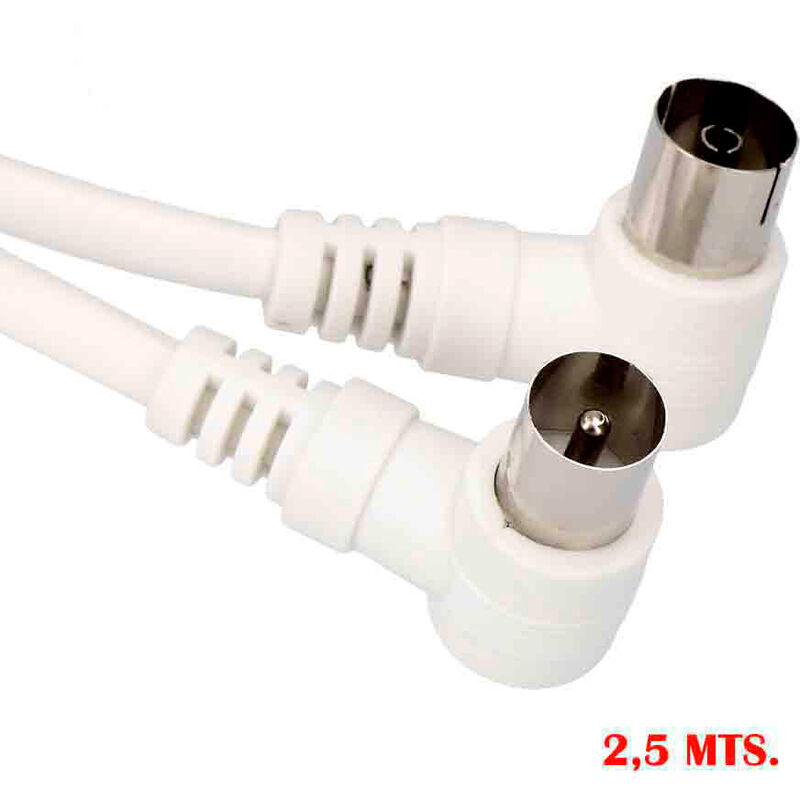 

Prolongacion tv acodada 9,5mm 2,5m env. blanca - EDM