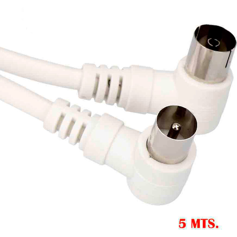 

Prolongacion tv acodada 9,5mm 5m envasada blanca - EDM