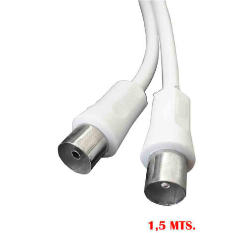 Prolongación TV-video recta 9.5mm 1.5m envasada blanca EDM