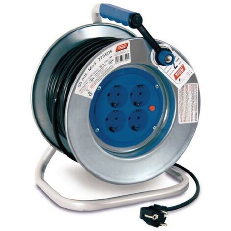prolongador 3500w ip20tayg 3-1,5 25mts 16a 250v ip20 3500w tambor metalico ref.770500