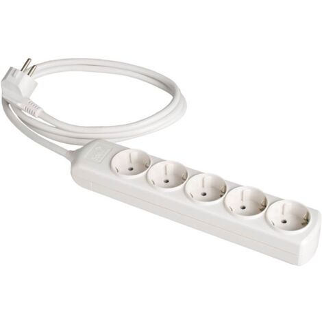 Prolongador 5 tomas bipolar 16A 250V blanco con obturador SOLERA 8015
