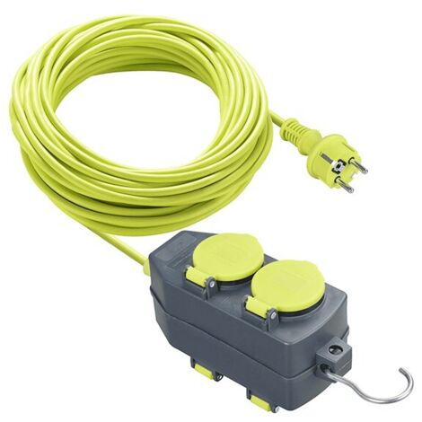 PROLONGADOR CABLE VERDE 3G1.5 16A 4 TOMAS - 15 M