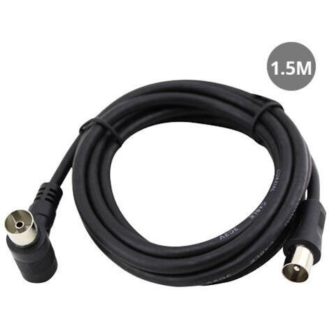 Prolongador coaxial TV acodado Negro 1.5M GSC 002602972