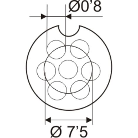 Prolongador conector Micro de 7 contactos Electro Dh 10.230/7/P 8430552008315