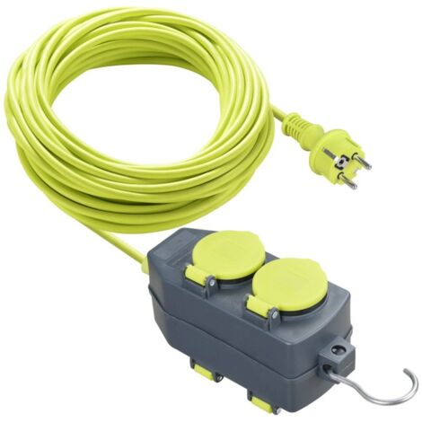 Prolongador elec 15mt 4 tomas con gancho masterplug