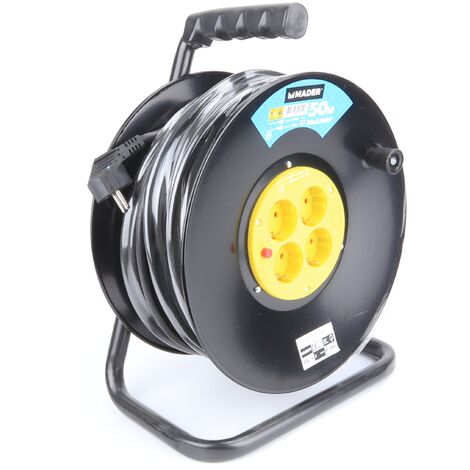 Prolongador Eléctrico con Enrollador Metálico 50M - 2.5 mm² - MADER® | Home Tools