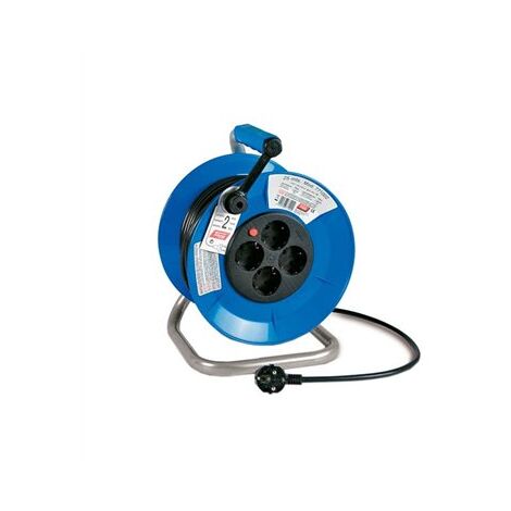 Prolongador enrollable con cable de 25 metros y 4 bases 2P+T con termostato (Hasta 4000W 16A 250V) IP20